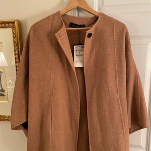 NWT Zara Camel Cape Medium M
